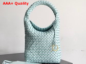 Bottega Veneta Small Cabat Bucket Bag in Teal Washed Lambskin Replica