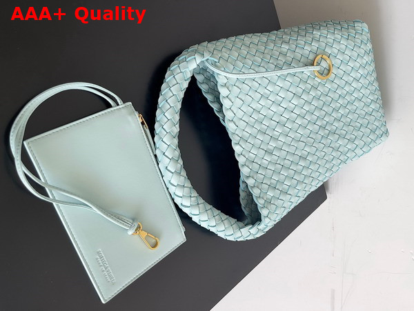 Bottega Veneta Small Cabat Bucket Bag in Teal Washed Lambskin Replica