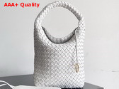 Bottega Veneta Small Cabat Bucket Bag in White Lambskin Replica