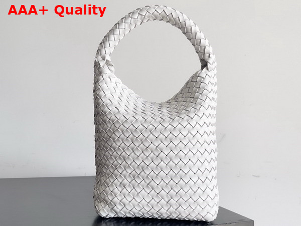 Bottega Veneta Small Cabat Bucket Bag in White Lambskin Replica