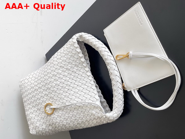 Bottega Veneta Small Cabat Bucket Bag in White Lambskin Replica