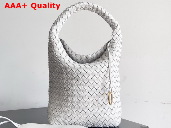 Bottega Veneta Small Cabat Bucket Bag in White Lambskin Replica