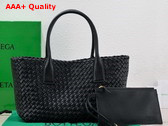 Bottega Veneta Small Cabat in Black Intreccio Leather Replica