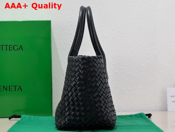 Bottega Veneta Small Cabat in Black Intreccio Leather Replica