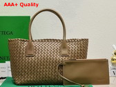 Bottega Veneta Small Cabat in Caramel Intreccio Leather Replica