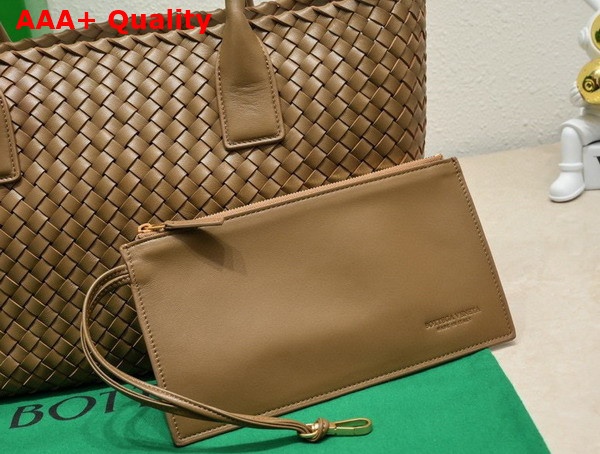 Bottega Veneta Small Cabat in Caramel Intreccio Leather Replica