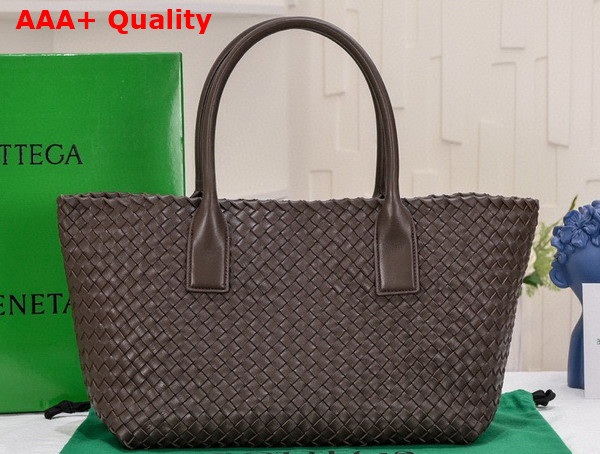 Bottega Veneta Small Cabat in Fondant Intreccio Leather Replica