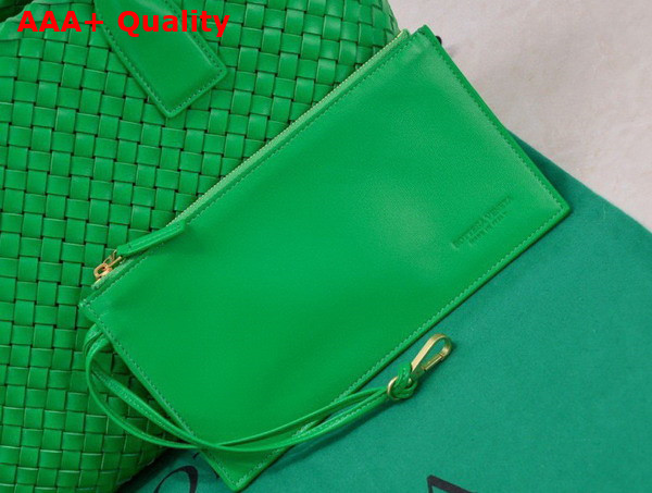 Bottega Veneta Small Cabat in Parakeet Intreccio Leather Replica