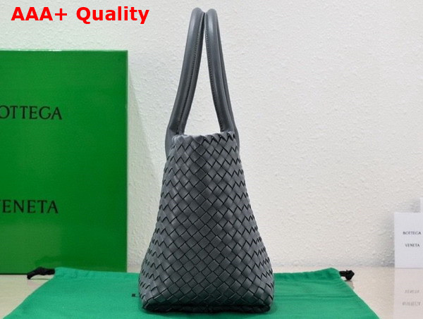 Bottega Veneta Small Cabat in Thunder Intreccio Leather Replica