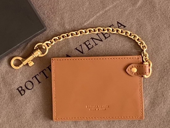 Bottega Veneta Small Card Case in Brown Nappa Lambskin