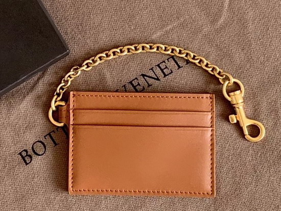 Bottega Veneta Small Card Case in Brown Nappa Lambskin