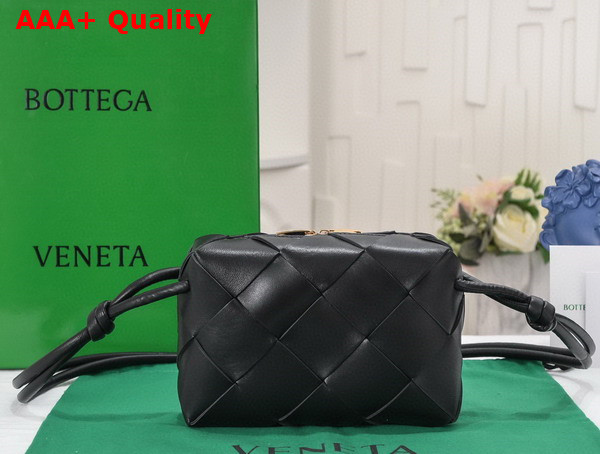 Bottega Veneta Small Cassette Camera Bag in Black Soft Lambskin Leather Replica