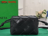 Bottega Veneta Small Cassette Camera Bag in Black Soft Lambskin Leather Replica