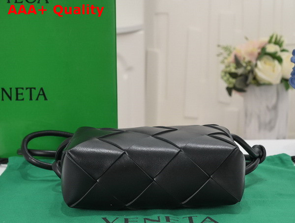 Bottega Veneta Small Cassette Camera Bag in Black Soft Lambskin Leather Replica