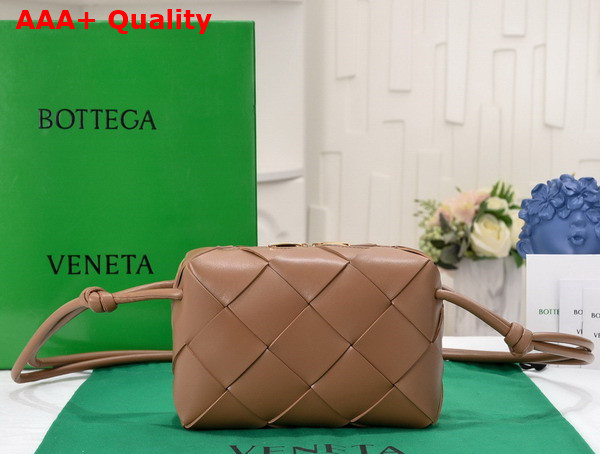 Bottega Veneta Small Cassette Camera Bag in Camel Soft Lambskin Leather Replica