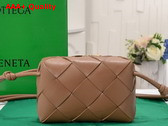 Bottega Veneta Small Cassette Camera Bag in Camel Soft Lambskin Leather Replica