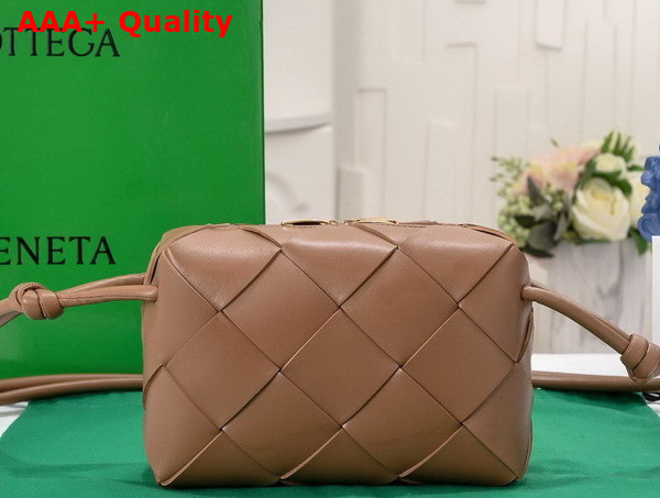 Bottega Veneta Small Cassette Camera Bag in Camel Soft Lambskin Leather Replica