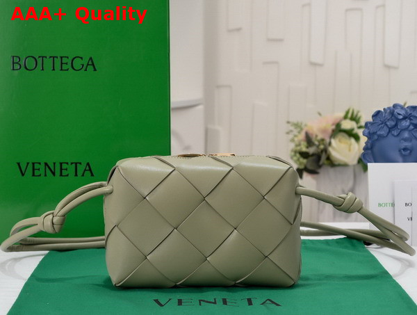 Bottega Veneta Small Cassette Camera Bag in Travertine Soft Lambskin Leather Replica