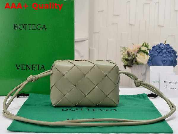 Bottega Veneta Small Cassette Camera Bag in Travertine Soft Lambskin Leather Replica