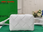 Bottega Veneta Small Cassette Camera Bag in White Soft Lambskin Leather Replica