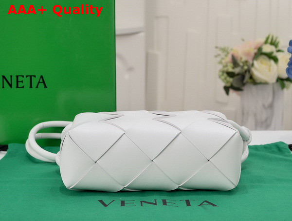 Bottega Veneta Small Cassette Camera Bag in White Soft Lambskin Leather Replica