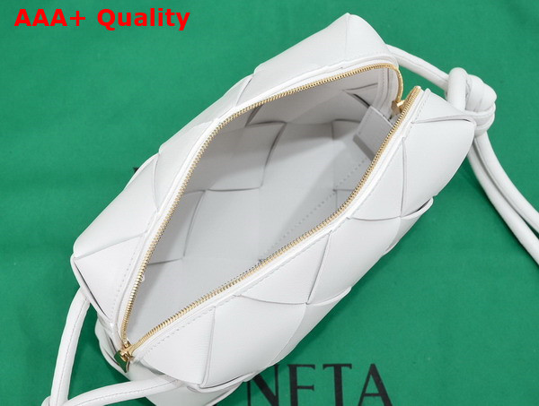 Bottega Veneta Small Cassette Camera Bag in White Soft Lambskin Leather Replica