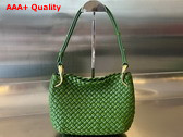 Bottega Veneta Small Clicker Shoulder Bag in Avocado Padded Intreccio Leather Replica