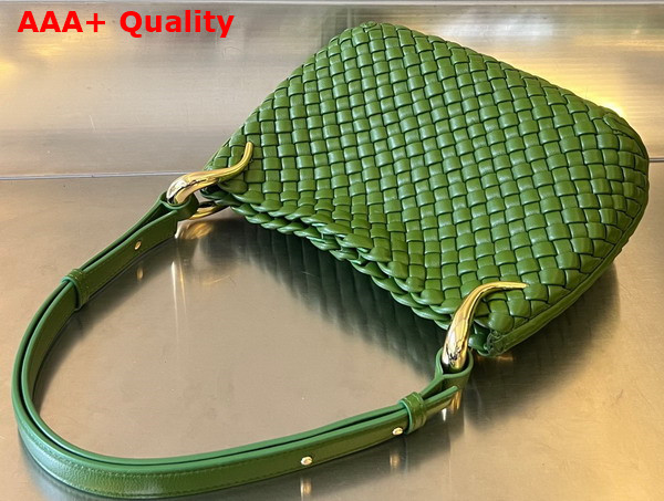 Bottega Veneta Small Clicker Shoulder Bag in Avocado Padded Intreccio Leather Replica