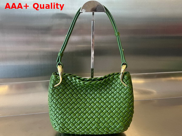 Bottega Veneta Small Clicker Shoulder Bag in Avocado Padded Intreccio Leather Replica