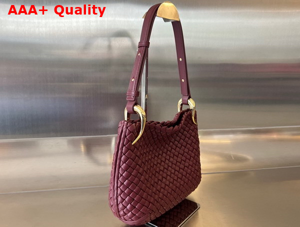 Bottega Veneta Small Clicker Shoulder Bag in Barolo Padded Intreccio Leather Replica