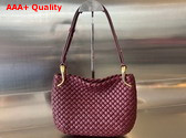 Bottega Veneta Small Clicker Shoulder Bag in Barolo Padded Intreccio Leather Replica