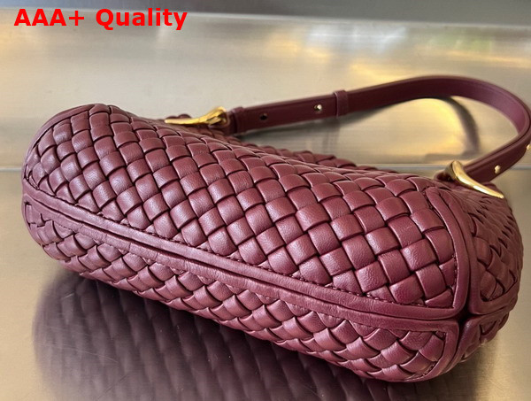 Bottega Veneta Small Clicker Shoulder Bag in Barolo Padded Intreccio Leather Replica