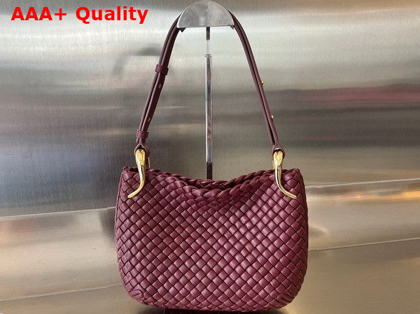 Bottega Veneta Small Clicker Shoulder Bag in Barolo Padded Intreccio Leather Replica