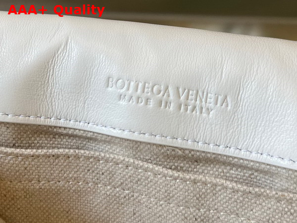 Bottega Veneta Small Cobble Messenger Bag in White Padded Intrecciato Nappa Leather with Adjustable Strap Replica