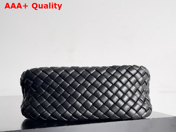 Bottega Veneta Small Cobble Shoulder Bag in Black Soft Padded Intreccio Leather Replica