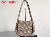 Bottega Veneta Small Cobble Shoulder Bag in Chocolate Soft Padded Intreccio Leather Replica