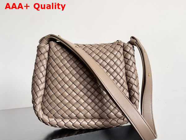 Bottega Veneta Small Cobble Shoulder Bag in Chocolate Soft Padded Intreccio Leather Replica