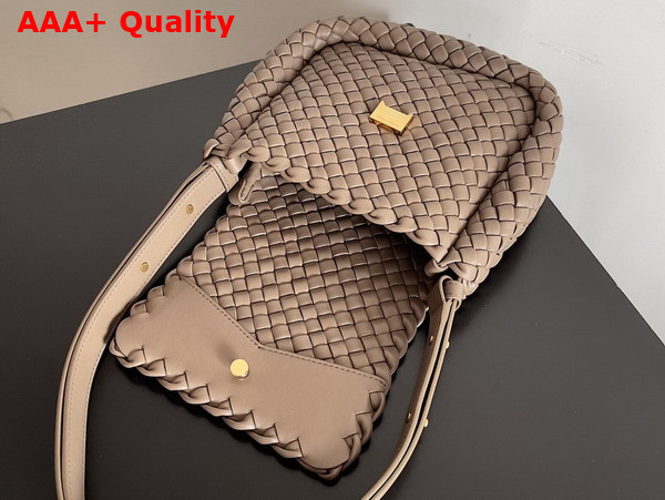 Bottega Veneta Small Cobble Shoulder Bag in Chocolate Soft Padded Intreccio Leather Replica