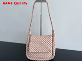 Bottega Veneta Small Cobble Shoulder Bag in Pink Soft Padded Intreccio Leather Replica