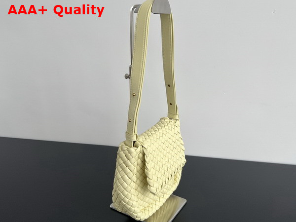 Bottega Veneta Small Cobble Shoulder Bag in Yellow Soft Padded Intreccio Leather Replica