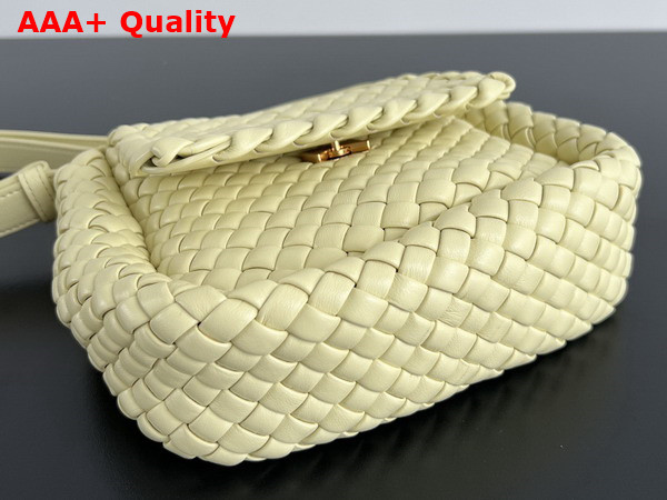 Bottega Veneta Small Cobble Shoulder Bag in Yellow Soft Padded Intreccio Leather Replica