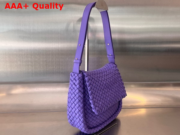 Bottega Veneta Small Cobble Shouler Bag in Amethyst Padded Intrecciato Leather Replica