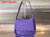 Bottega Veneta Small Cobble Shouler Bag in Amethyst Padded Intrecciato Leather Replica