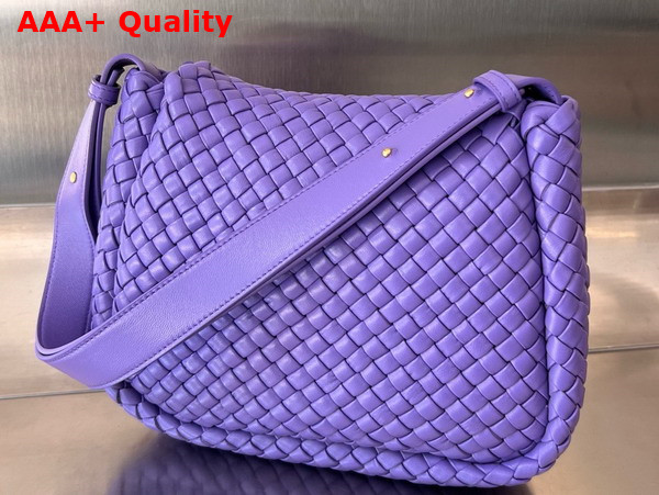 Bottega Veneta Small Cobble Shouler Bag in Amethyst Padded Intrecciato Leather Replica