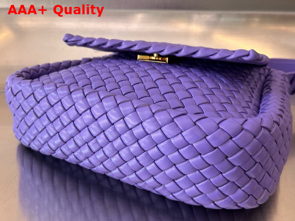 Bottega Veneta Small Cobble Shouler Bag in Amethyst Padded Intrecciato Leather Replica