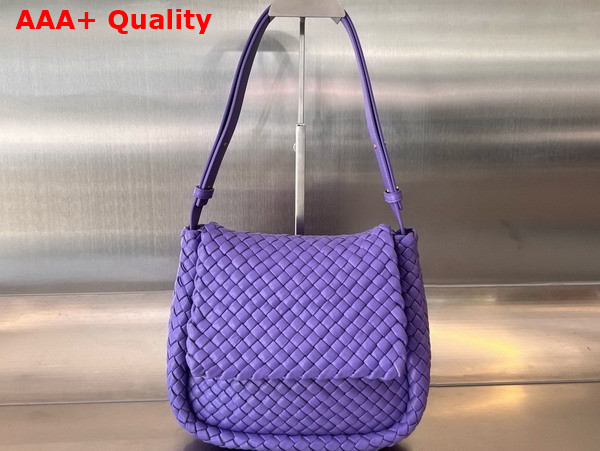 Bottega Veneta Small Cobble Shouler Bag in Amethyst Padded Intrecciato Leather Replica