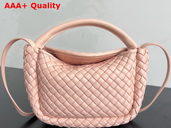 Bottega Veneta Small Cobble Top Handle Bag in Cameo Soft Padded Intreccio Leather with Detachable Strap Replica