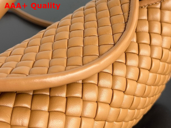 Bottega Veneta Small Cobble Top Handle Bag in Caramel Soft Padded Intreccio Leather Replica