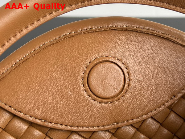 Bottega Veneta Small Cobble Top Handle Bag in Caramel Soft Padded Intreccio Leather Replica