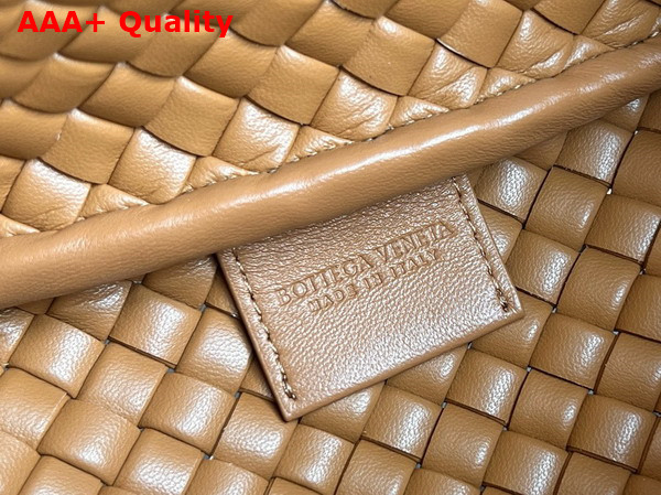 Bottega Veneta Small Cobble Top Handle Bag in Caramel Soft Padded Intreccio Leather Replica